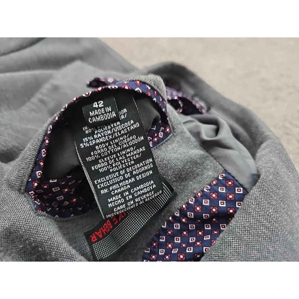 Ike‎ Behar Blazer Mens 42 Gray Knit Sport Coat Stretch Lined Lightweight Jacket